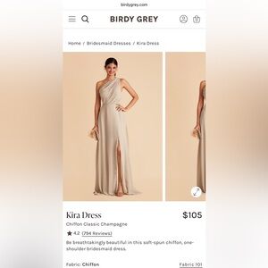 Birdy Grey Cream One-Shoulder Gown